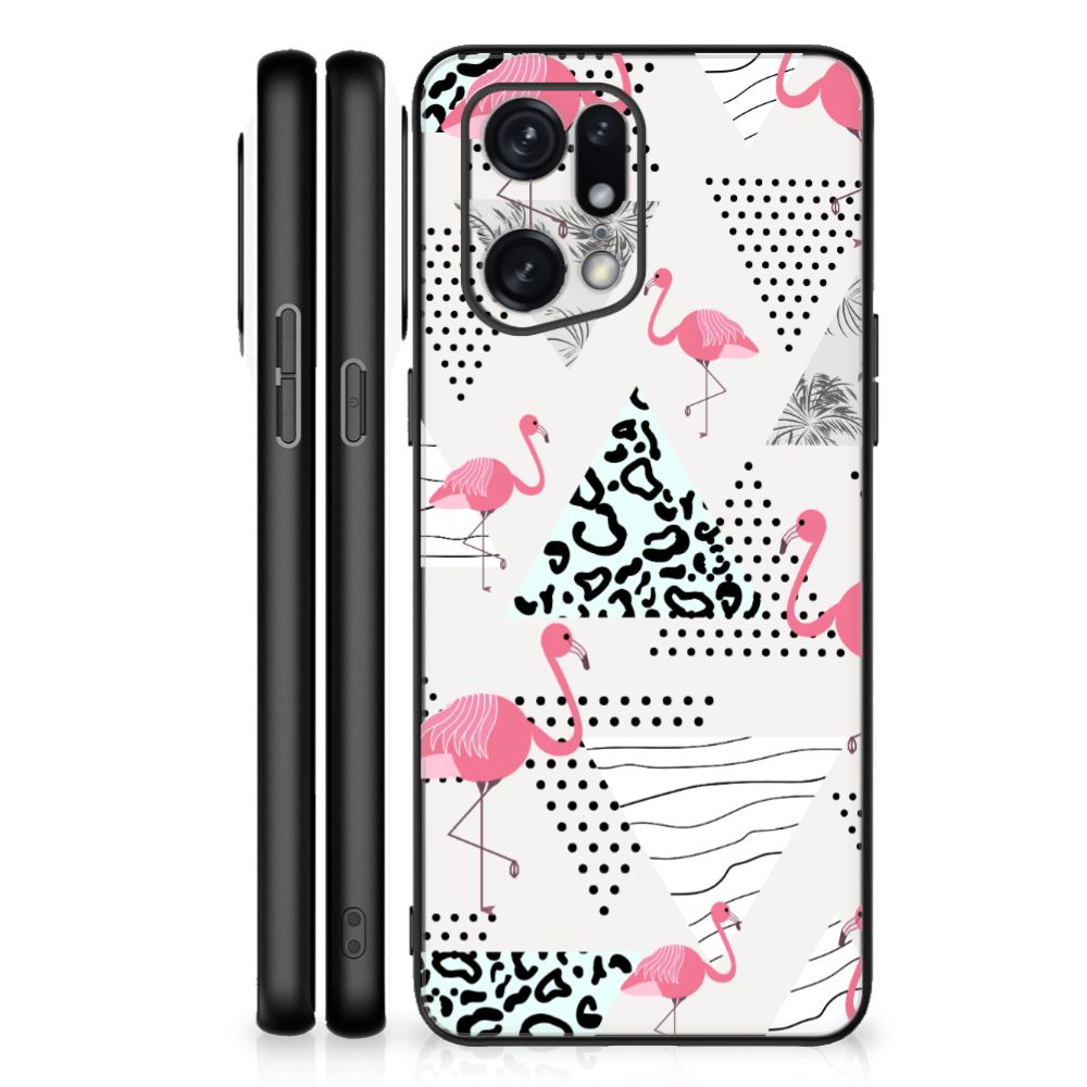 OPPO Find X5 Pro Dierenprint Telefoonhoesje Flamingo Triangle B2C Telecom