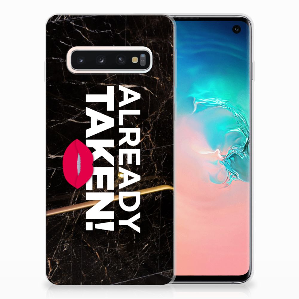 Samsung Galaxy S10 Siliconen hoesje met naam Already Taken Black
