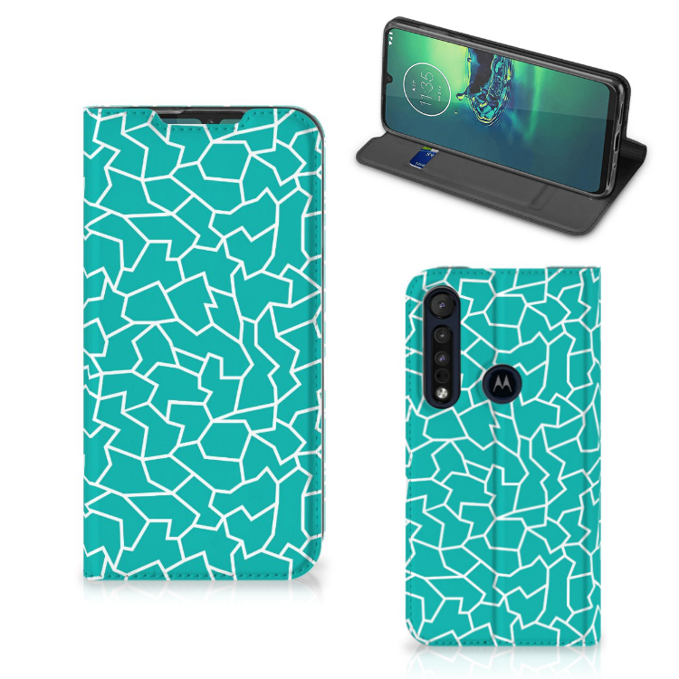 Motorola G8 Plus Bookcase Cracks Blue - B2C Telecom