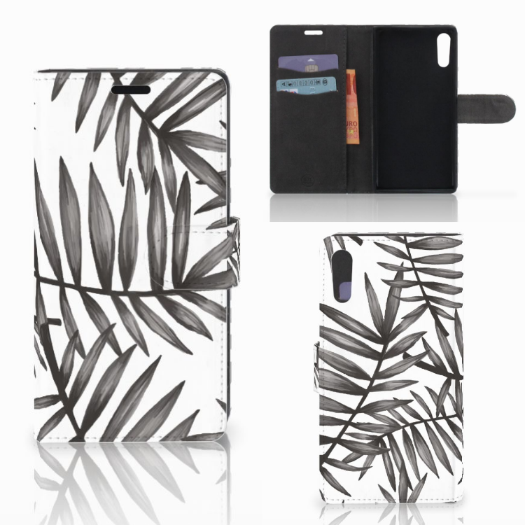 Sony Xperia XZ | Sony Xperia XZs Hoesje Leaves Grey