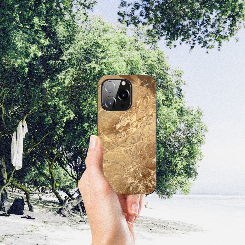 iPhone 14 Pro Marmeren Print Telefoonhoesje Marmer Creme B2C Telecom