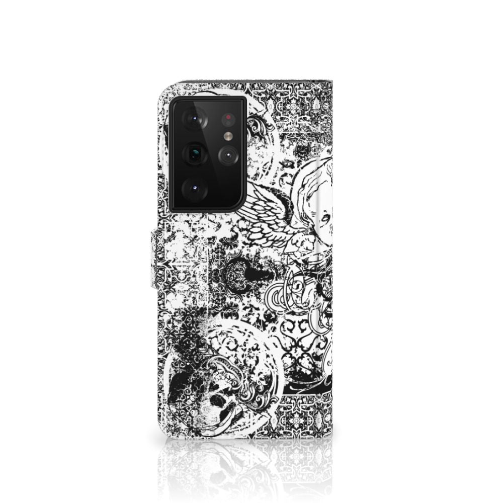 Telefoonhoesje met Naam Samsung Galaxy S21 Ultra Skulls Angel