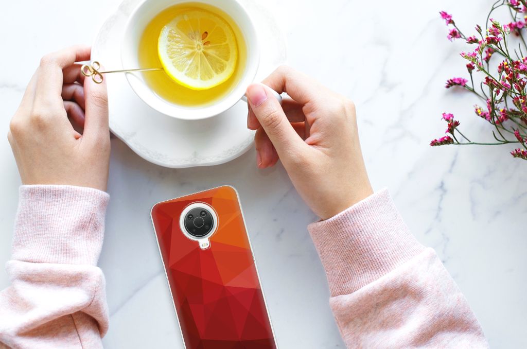 TPU Hoesje voor Nokia G20 | G10 Polygon Red