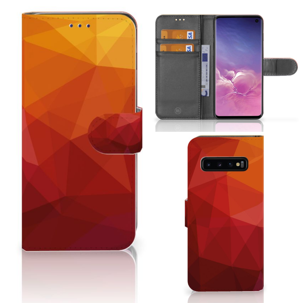 Book Case voor Samsung Galaxy S10 Polygon Red