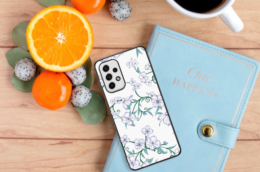 Samsung Galaxy A23 Uniek Bloemen Hoesje Blossom White B2C Telecom
