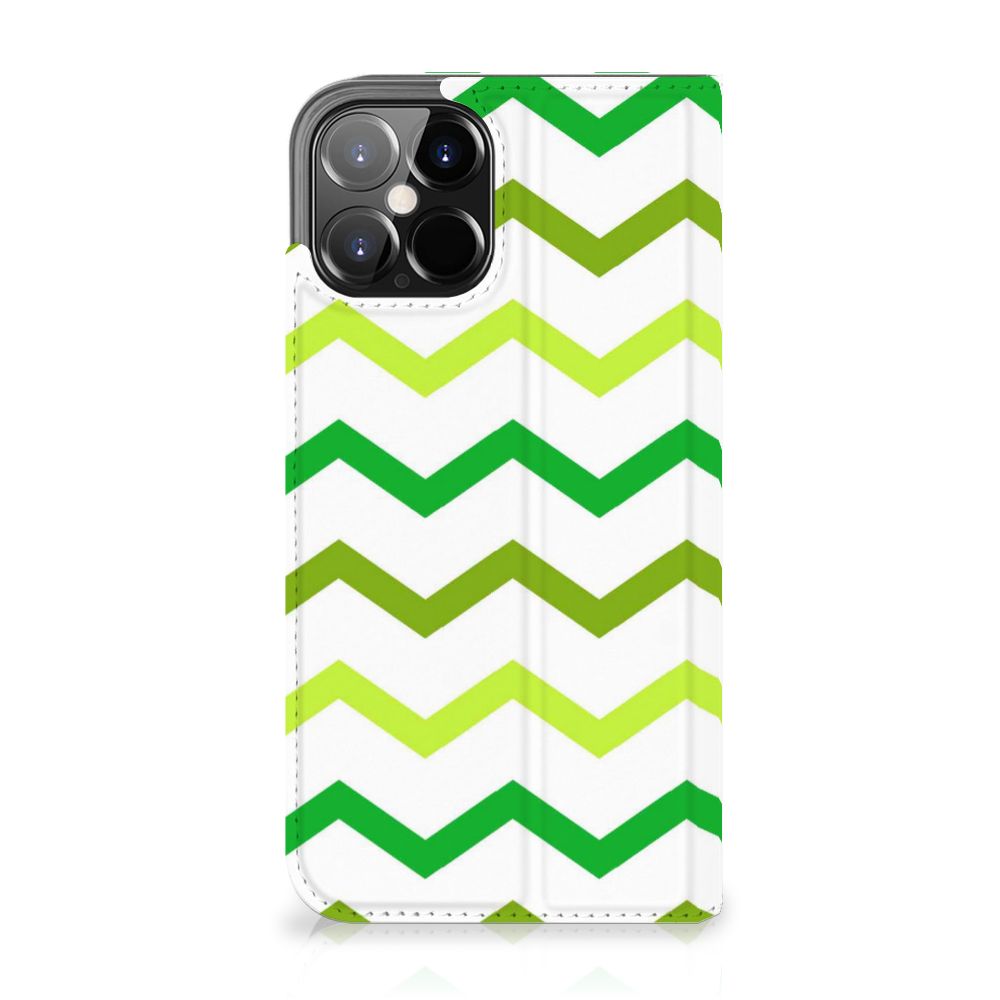 iPhone 12 Pro Max Hoesje met Magneet Zigzag Groen - B2C Telecom