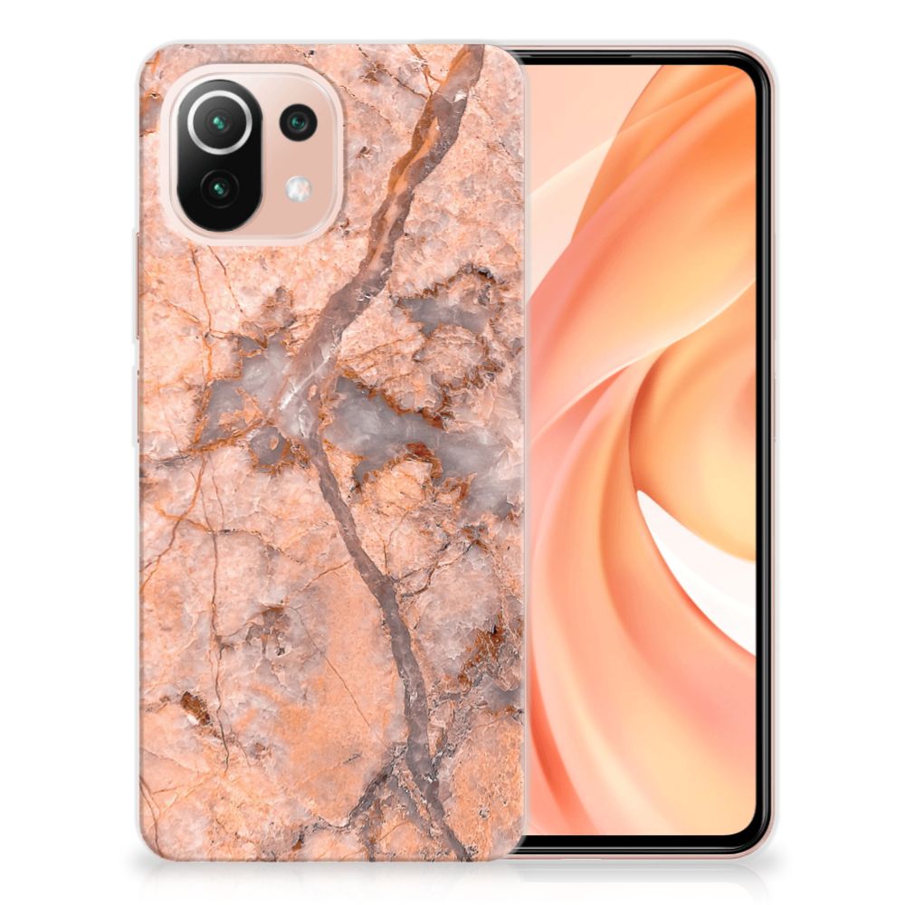 Xiaomi Mi 11 Lite | 11 Lite 5G NE TPU Siliconen Hoesje Marmer Oranje