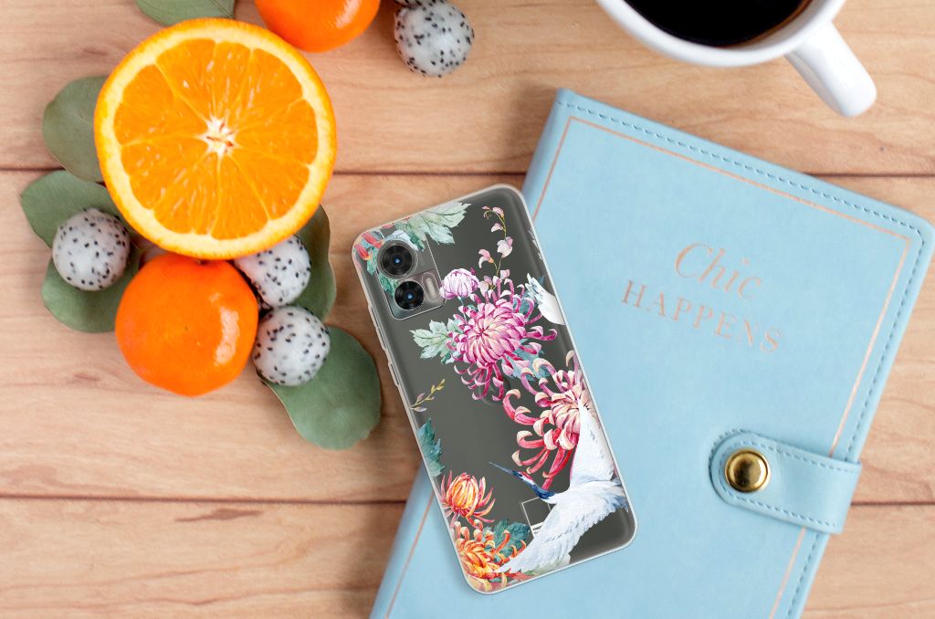 Motorola Edge 30 Neo TPU Hoesje Bird Flowers B2C Telecom