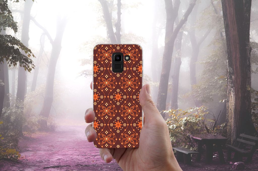 Samsung Galaxy J6 2018 TPU bumper Batik Brown