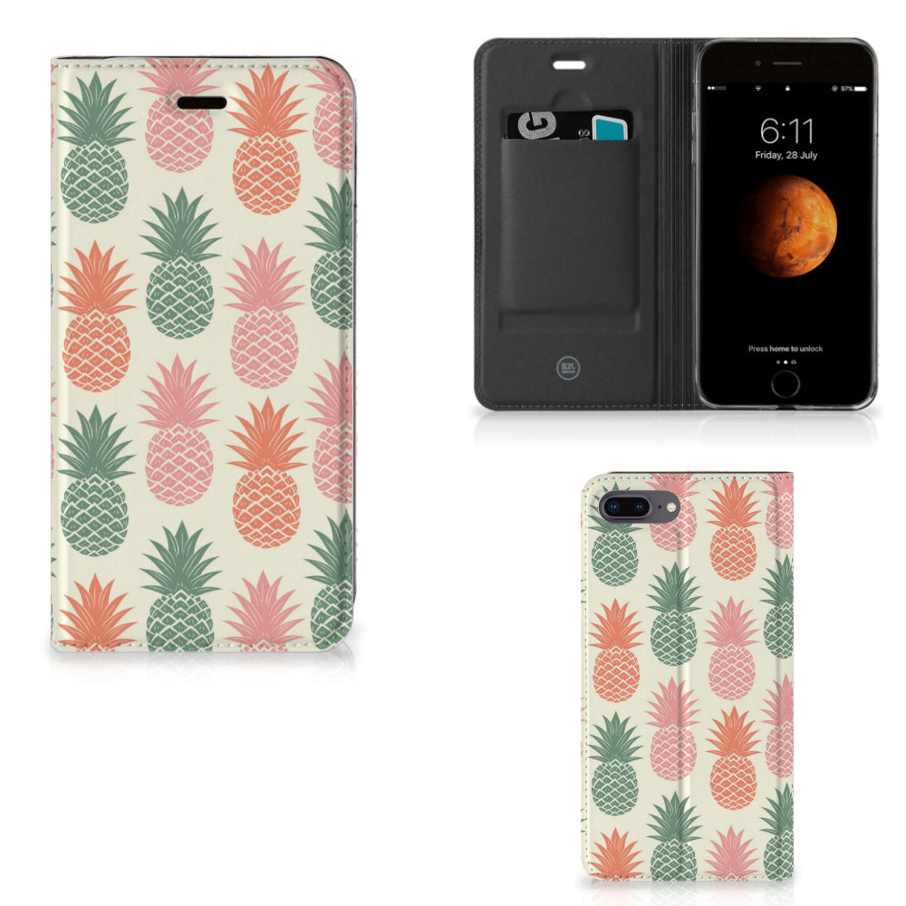 Apple iPhone 7 Plus | 8 Plus Flip Style Cover Ananas