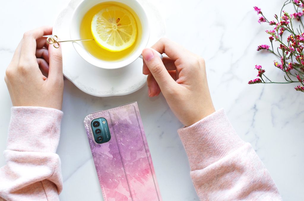 Bookcase Nokia G11 | G21 Pink Purple Paint - B2C Telecom