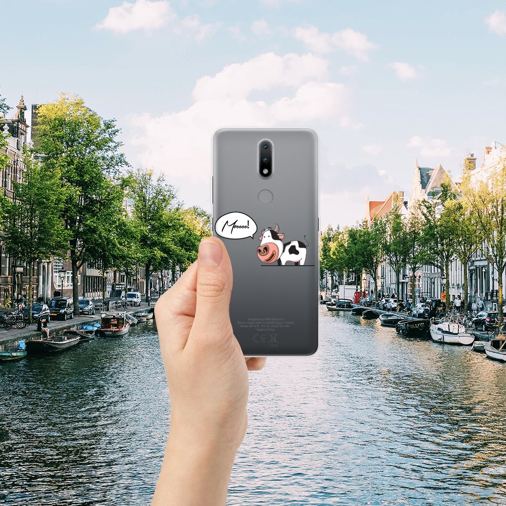 Nokia 2.4 Telefoonhoesje met Naam Cow