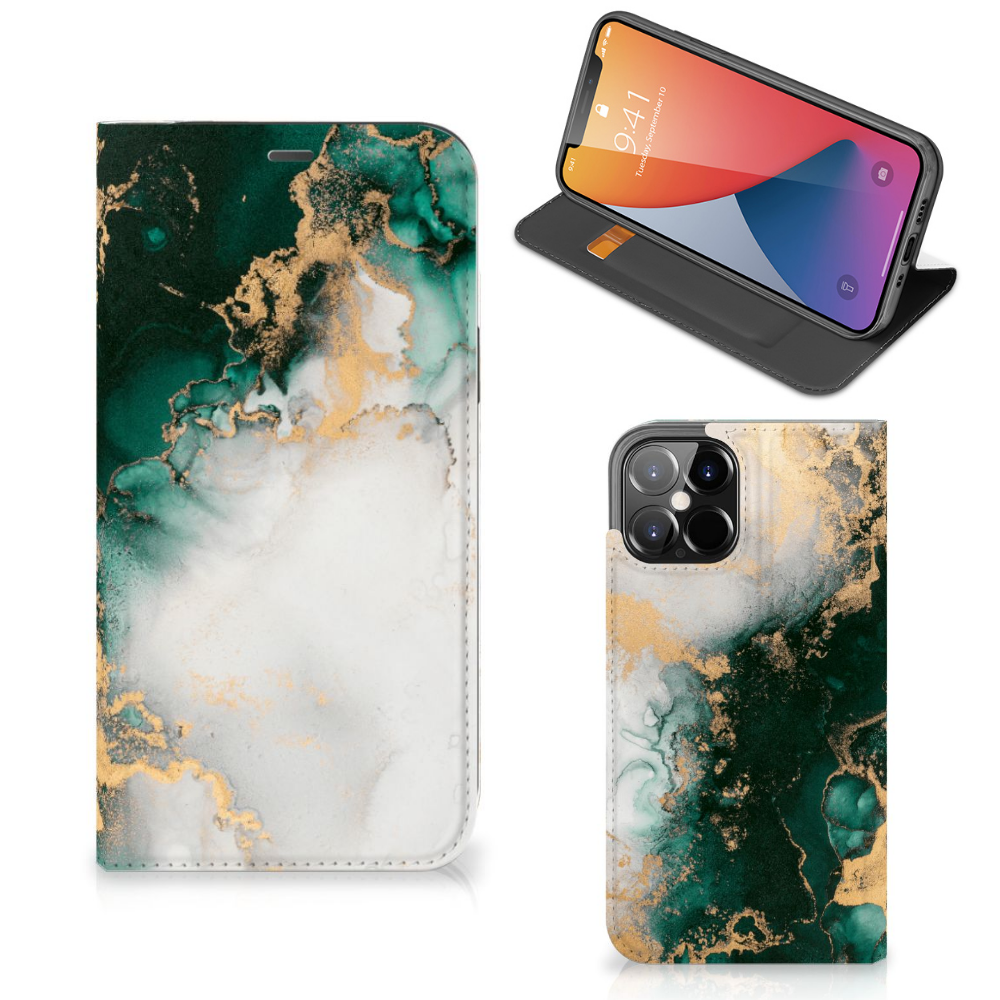 Standcase voor iPhone 12 Pro Max Marmer Groen - B2C Telecom