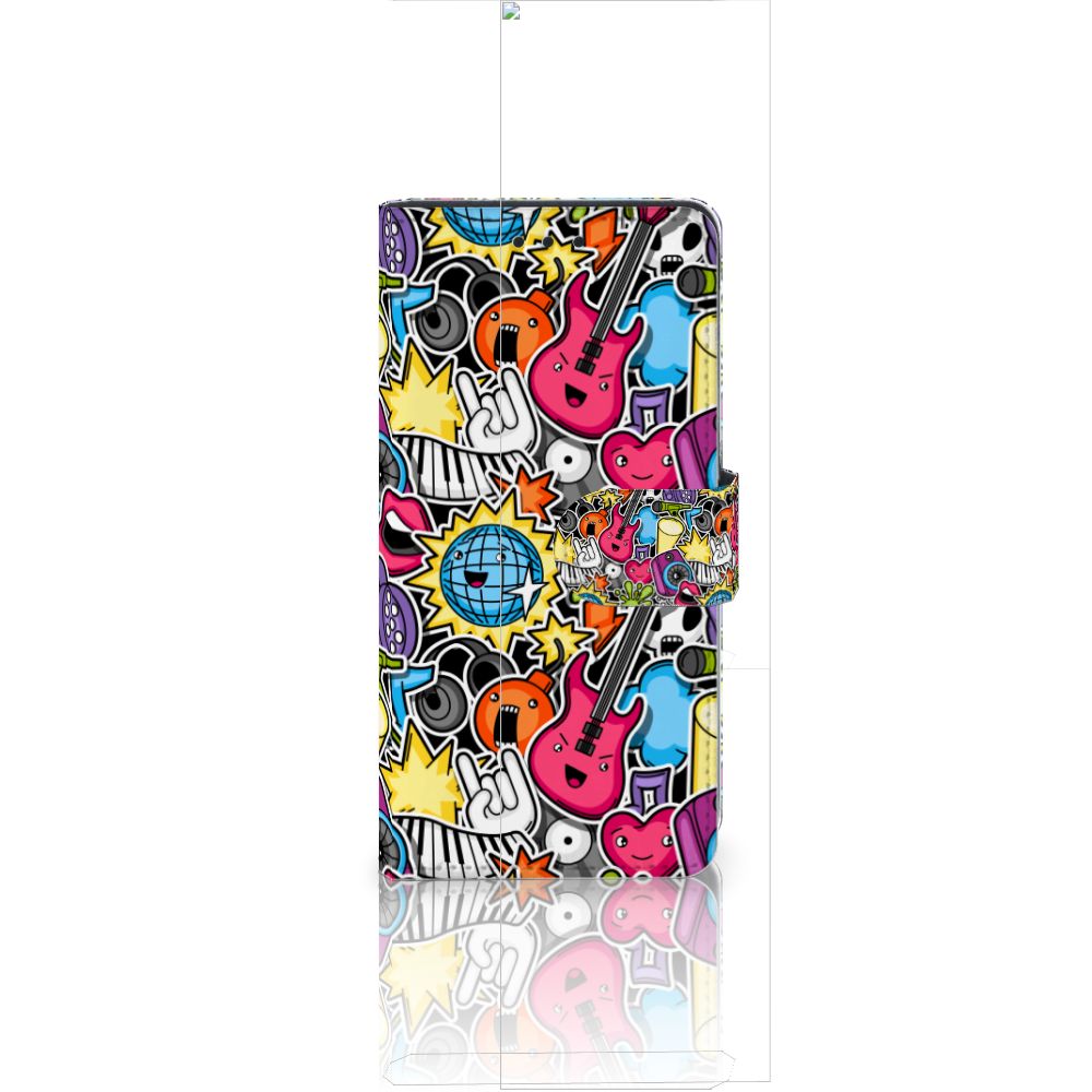 Huawei Ascend P8 Lite Wallet Case met Pasjes Punk Rock