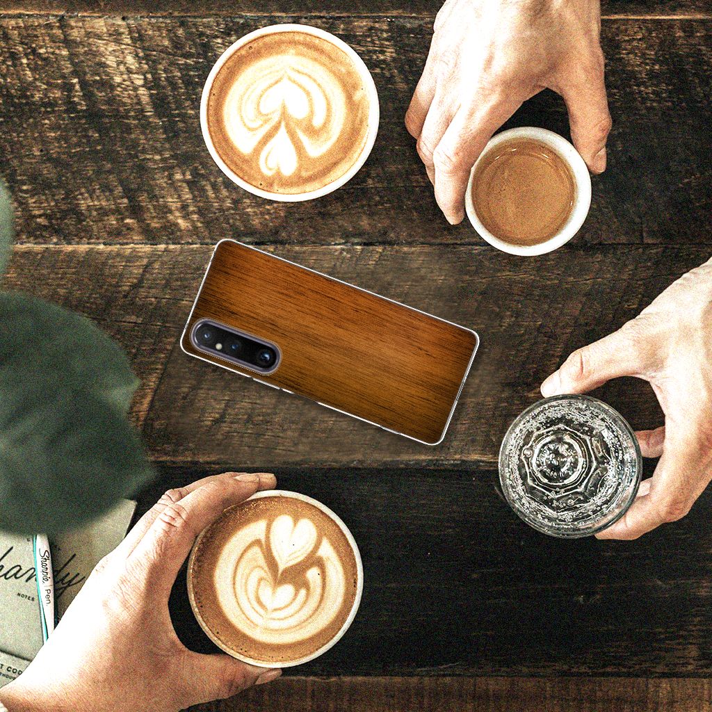 Sony Xperia 1 V Bumper Hoesje Donker Hout