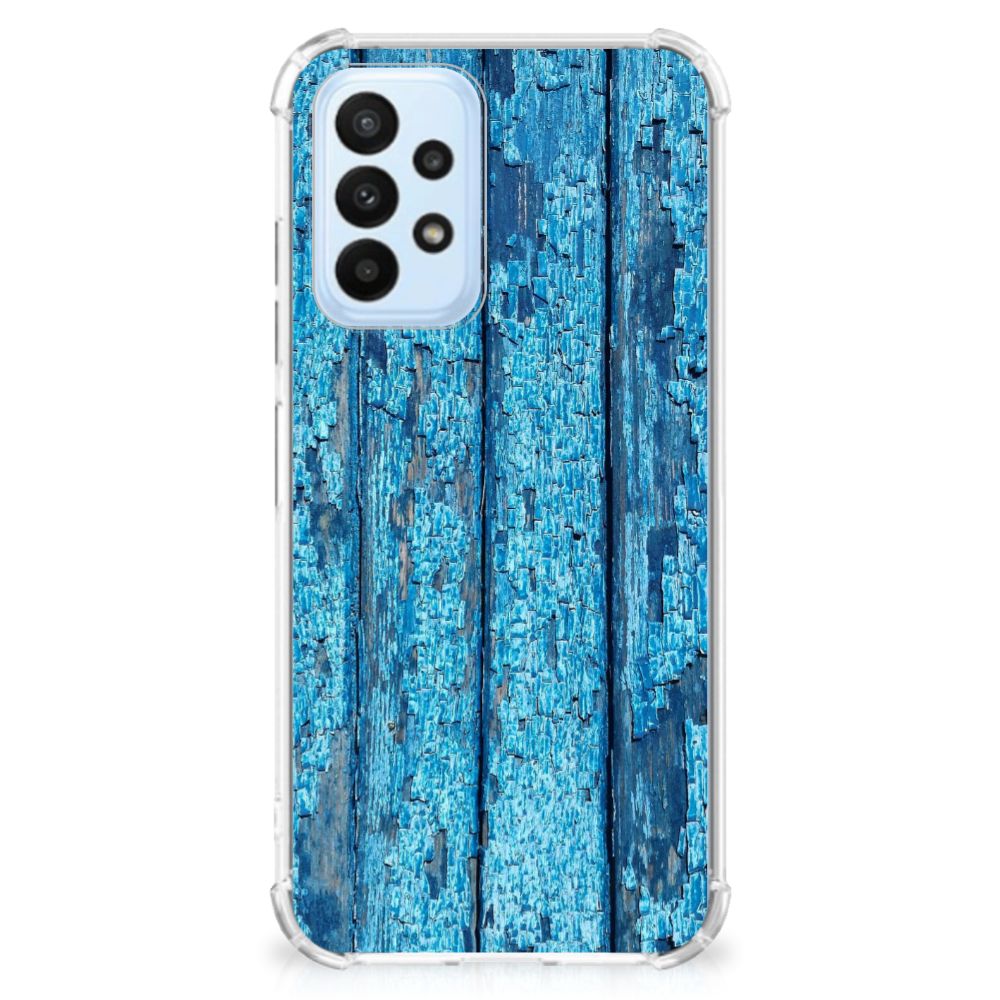 Samsung Galaxy A23 Stevig Telefoonhoesje Wood Blue - B2C Telecom