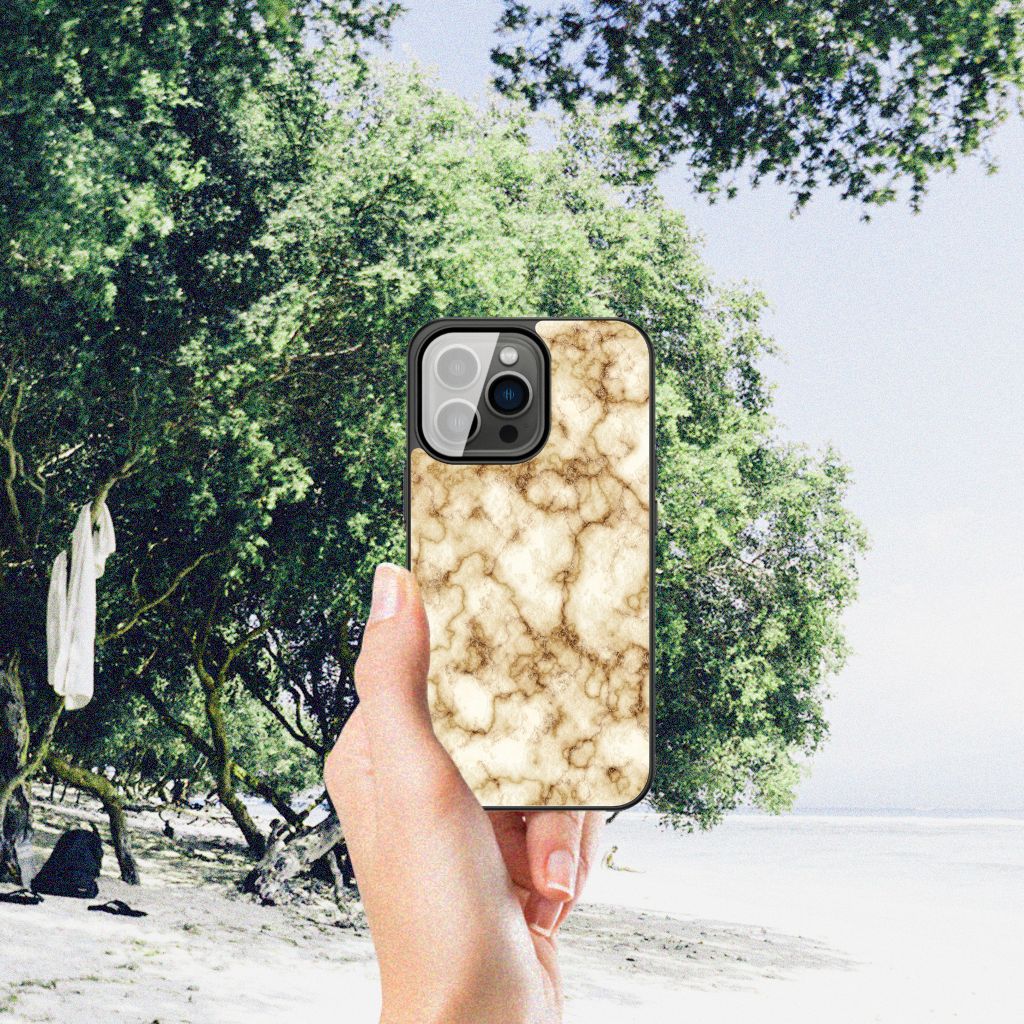 iPhone 13 Pro Marmeren Print Telefoonhoesje Marmer Goud B2C Telecom