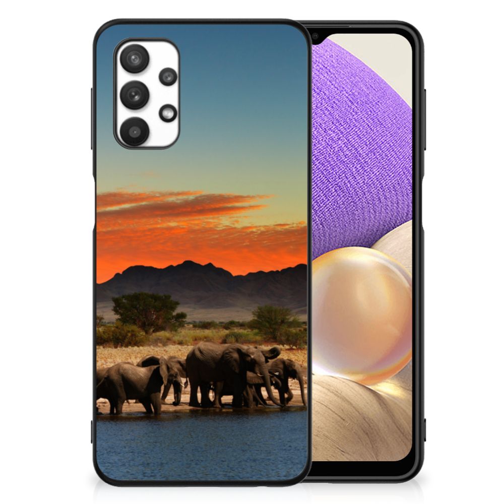 Samsung Galaxy A32 5G Dierenprint Telefoonhoesje Olifanten B2C Telecom