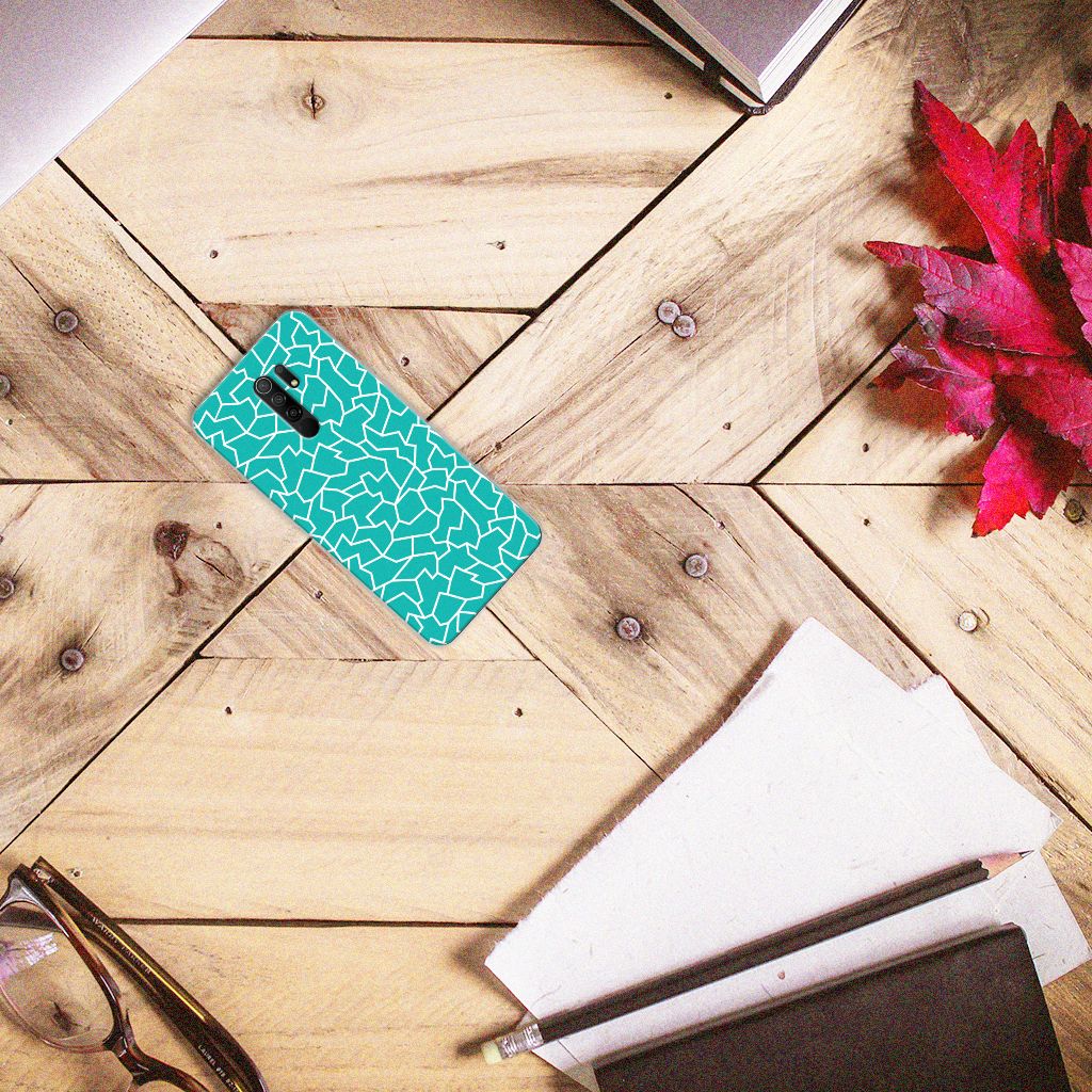 Xiaomi Redmi 9 Hoesje maken Cracks Blue B2C Telecom