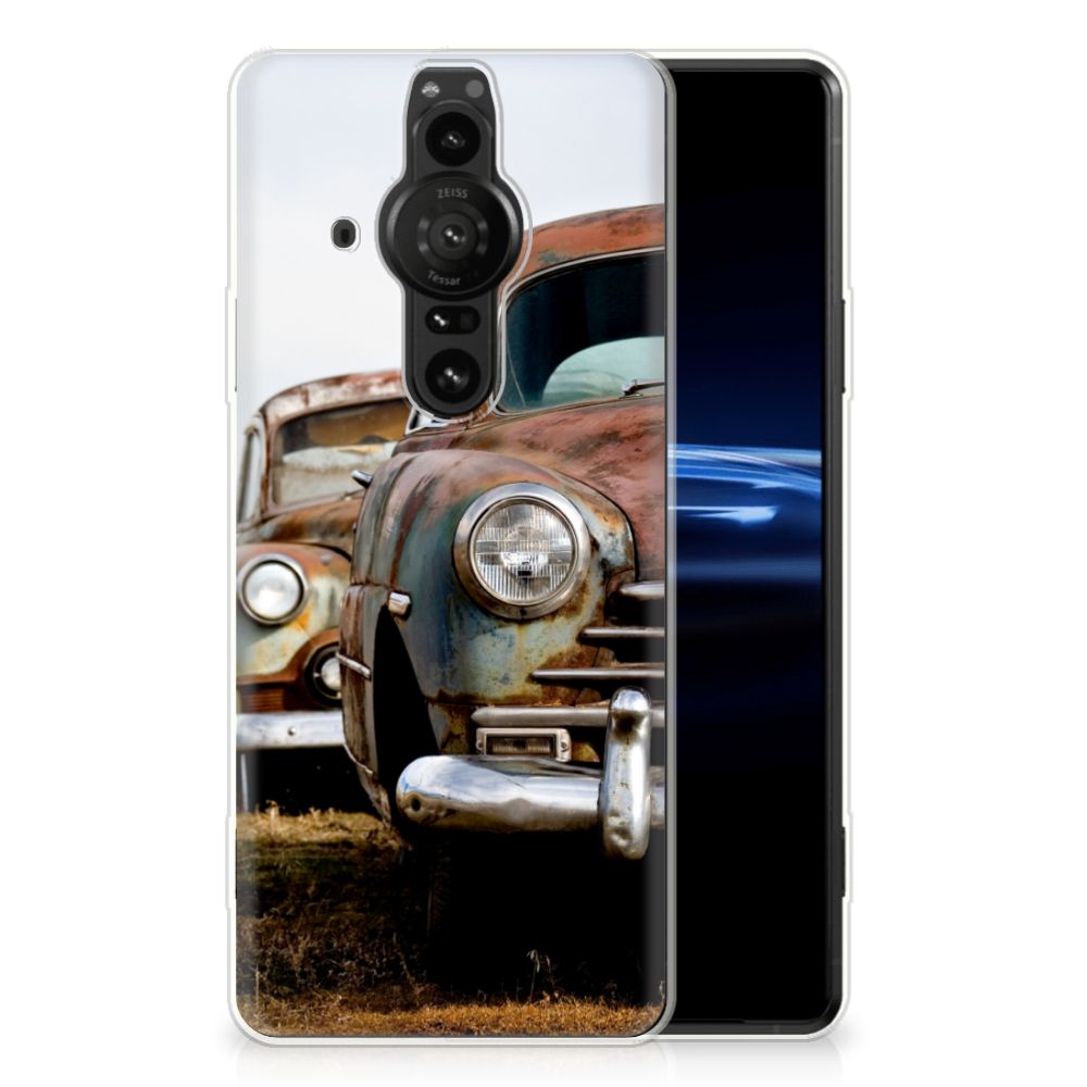 Sony Xperia Pro-I Siliconen Hoesje met foto Vintage Auto