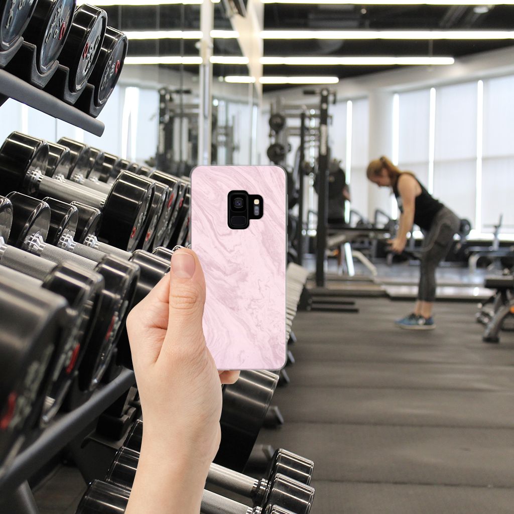 Samsung Galaxy S9 TPU Siliconen Hoesje Marble Pink - Origineel Cadeau Vriendin
