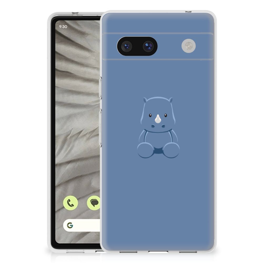 Google Pixel 7A Telefoonhoesje met Naam Baby Rhino