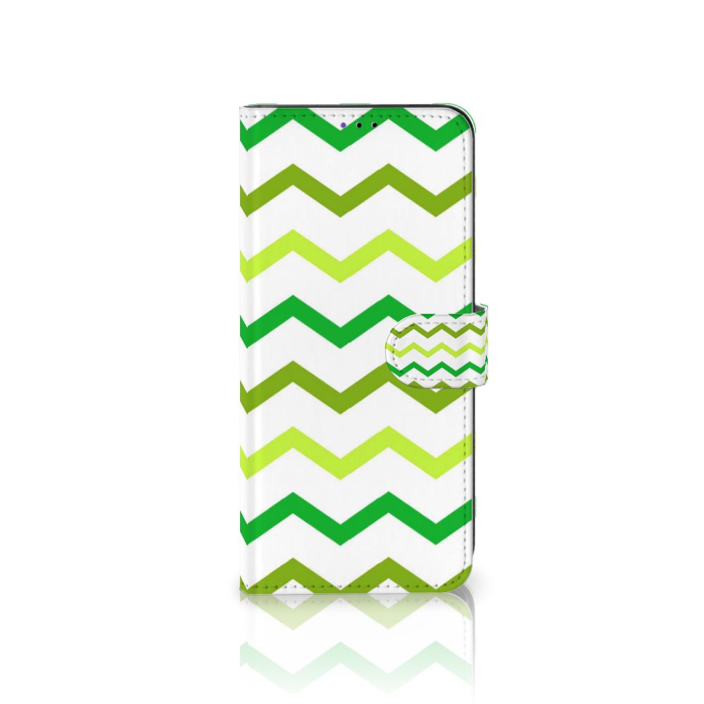 Samsung Galaxy A22 5G Telefoon Hoesje Zigzag Groen