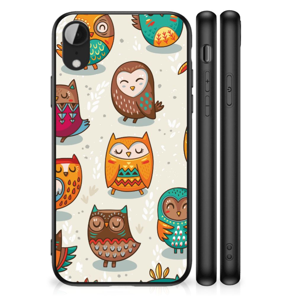 Apple iPhone XR Dierenprint Telefoonhoesje Vrolijke Uilen B2C Telecom