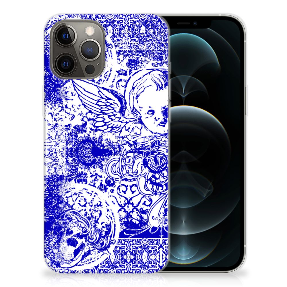 Silicone Back Case iPhone 12 Pro Max Angel Skull Blauw B2C Telecom