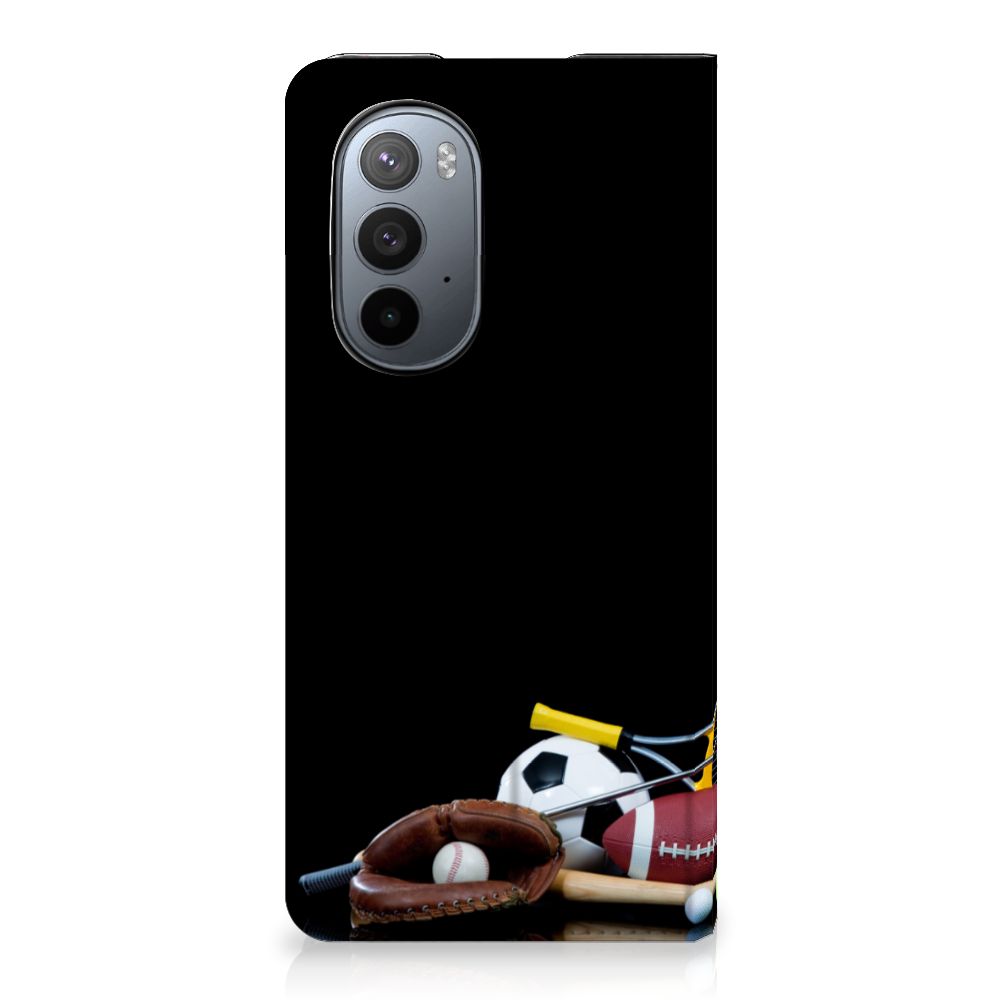 Motorola Edge 30 Pro Hippe Standcase Sports met sportuitrusting en bal afbeeldingen