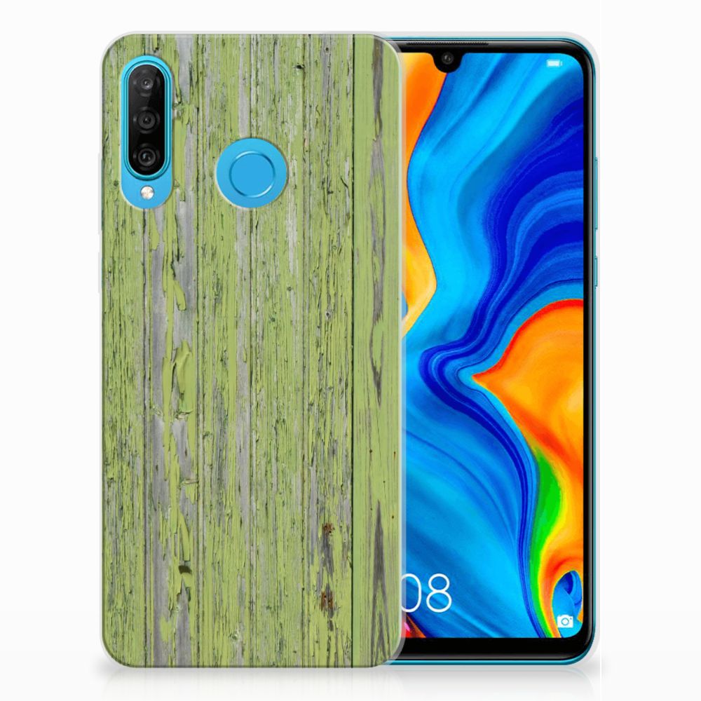 Huawei P30 Lite Bumper Hoesje Green Wood