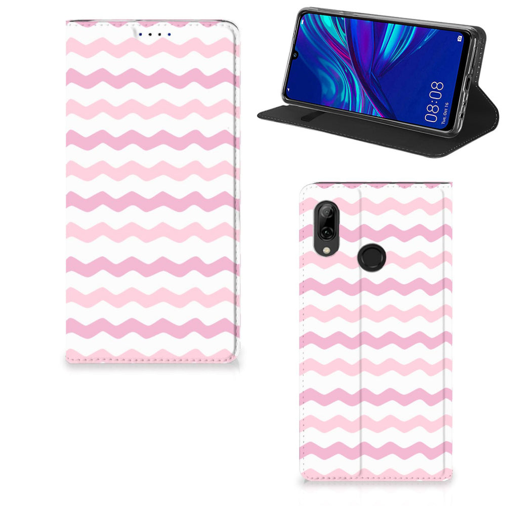 Huawei P Smart (2019) Hoesje met Magneet Waves Roze