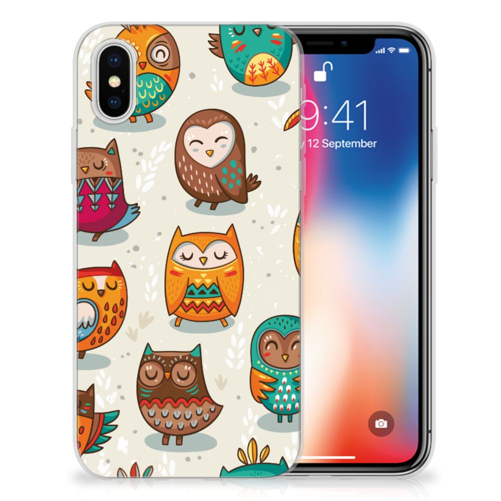 Apple iPhone X | Xs TPU Hoesje Vrolijke Uilen