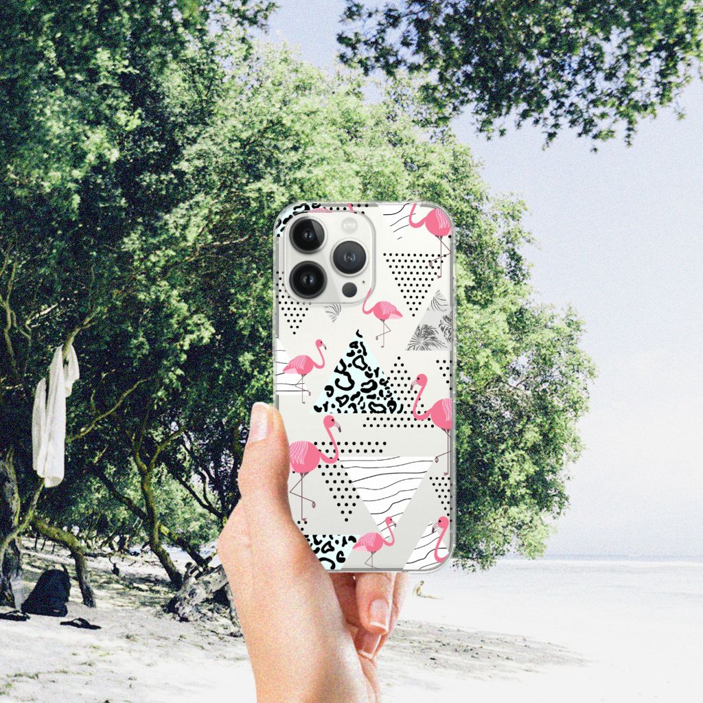 iPhone 13 Pro Max TPU Hoesje Flamingo Triangle B2C Telecom
