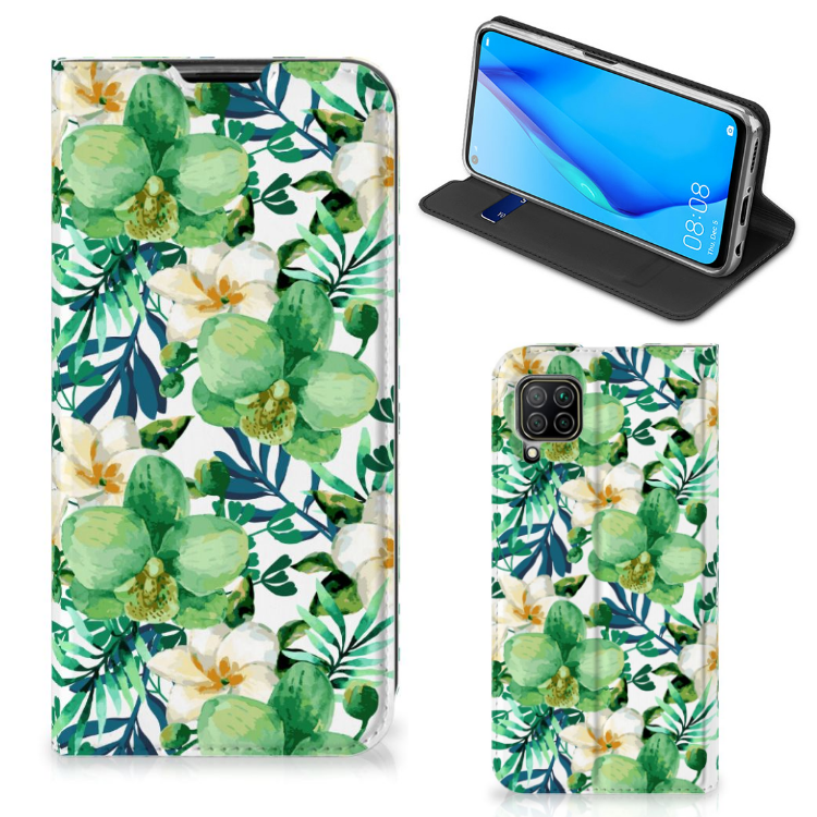 Huawei P40 Lite Smart Cover Orchidee Groen - B2C Telecom