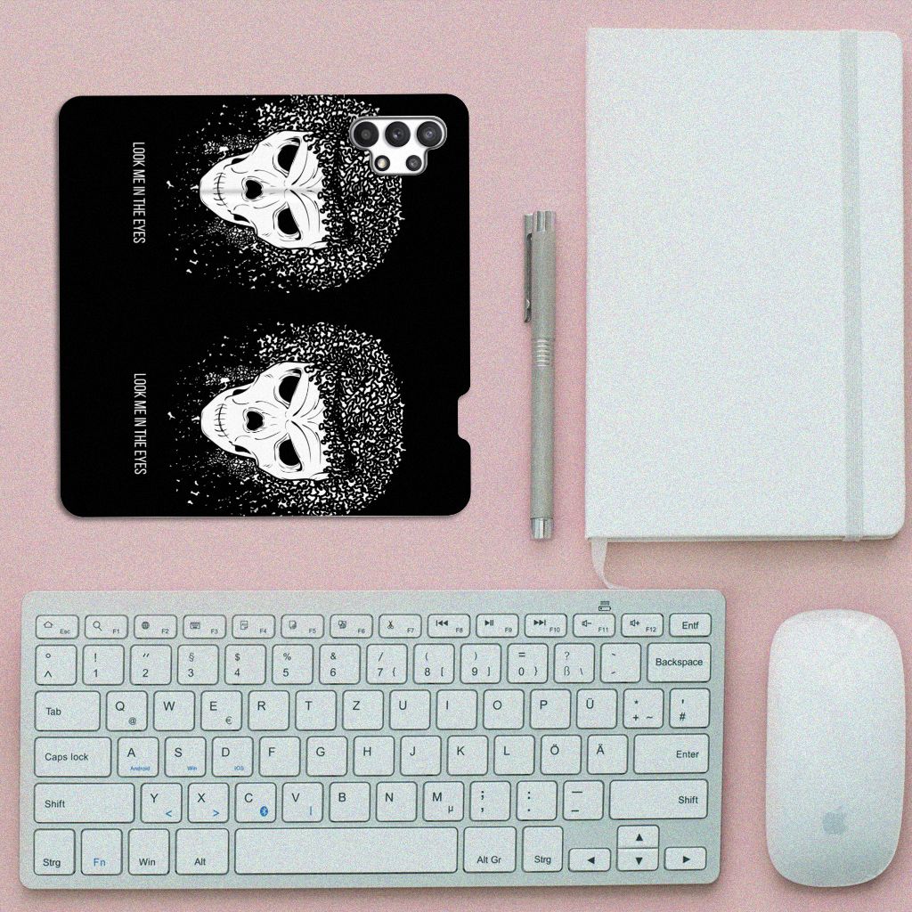 Mobiel BookCase Samsung Galaxy A32 4G | A32 5G Enterprise Editie Skull Hair - B2C Telecom