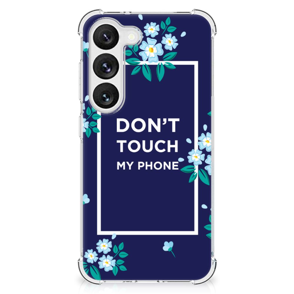 Samsung Galaxy S23 Anti Shock Case Flowers Blue DTMP B2C Telecom
