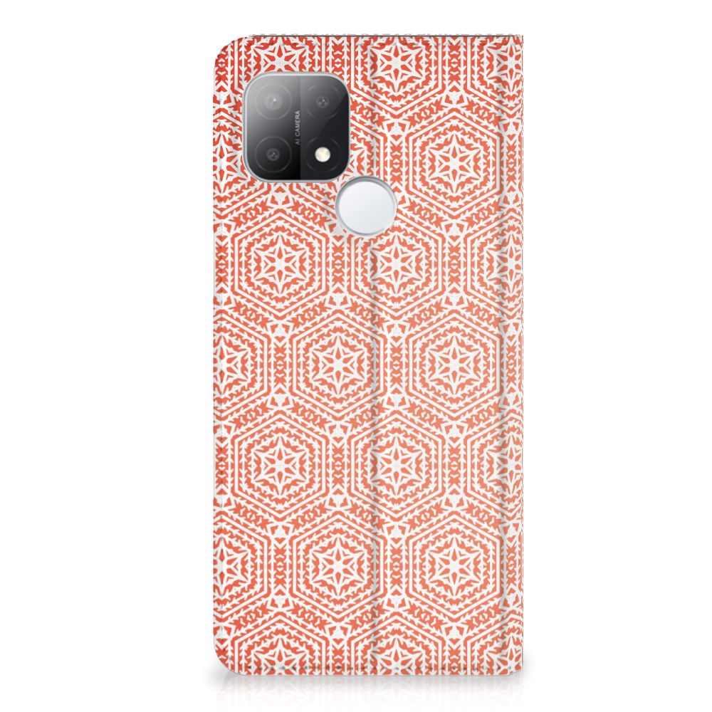 OPPO A15 Hoesje met Magneet Pattern Orange - B2C Telecom