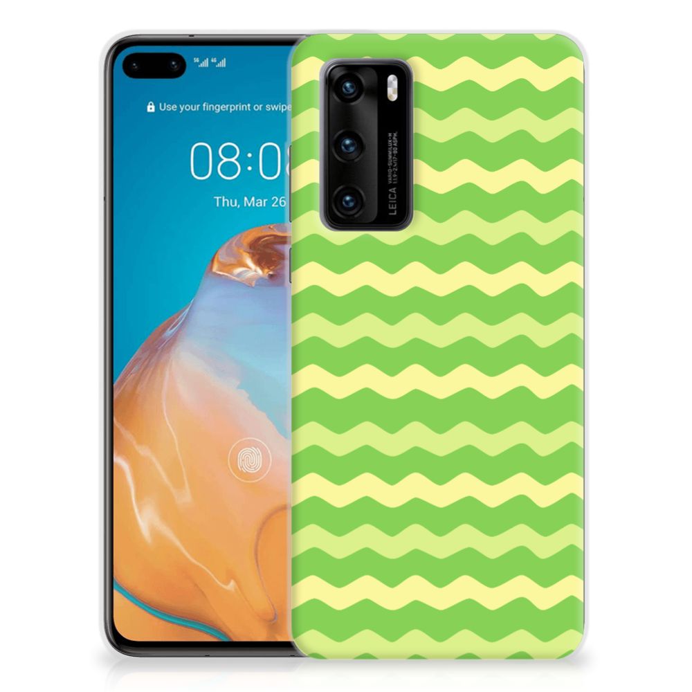 Huawei P40 TPU bumper Waves Green B2C Telecom