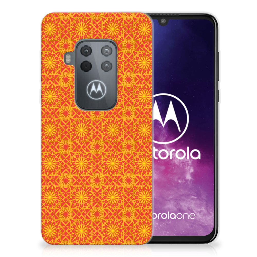 Motorola One Zoom TPU bumper Batik Oranje