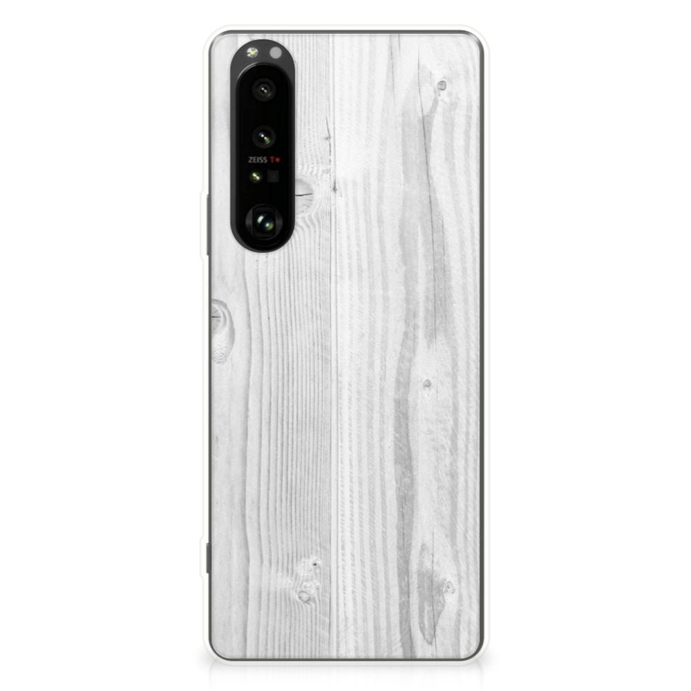 Sony Xperia 1 III Bumper Hoesje White Wood