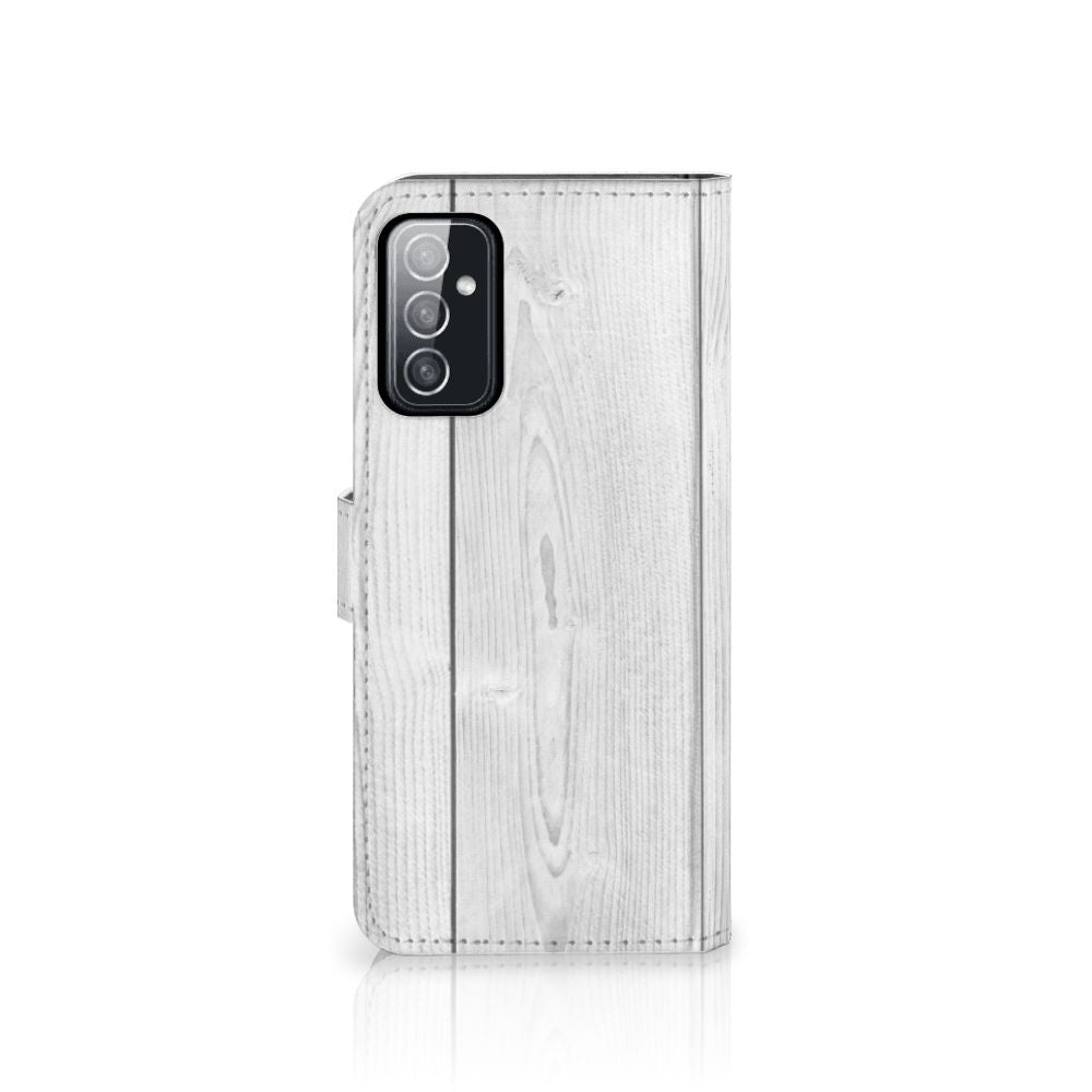 Samsung Galaxy M52 Book Style Case White Wood