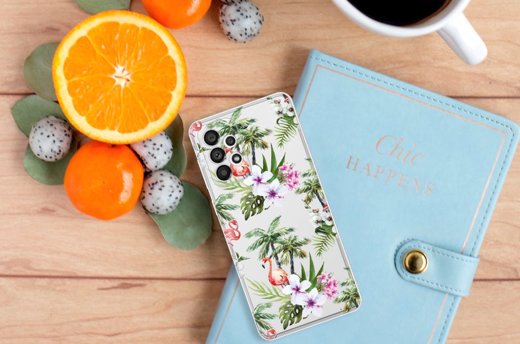 Samsung Galaxy A73 5G TPU Hoesje Flamingo Palms B2C Telecom