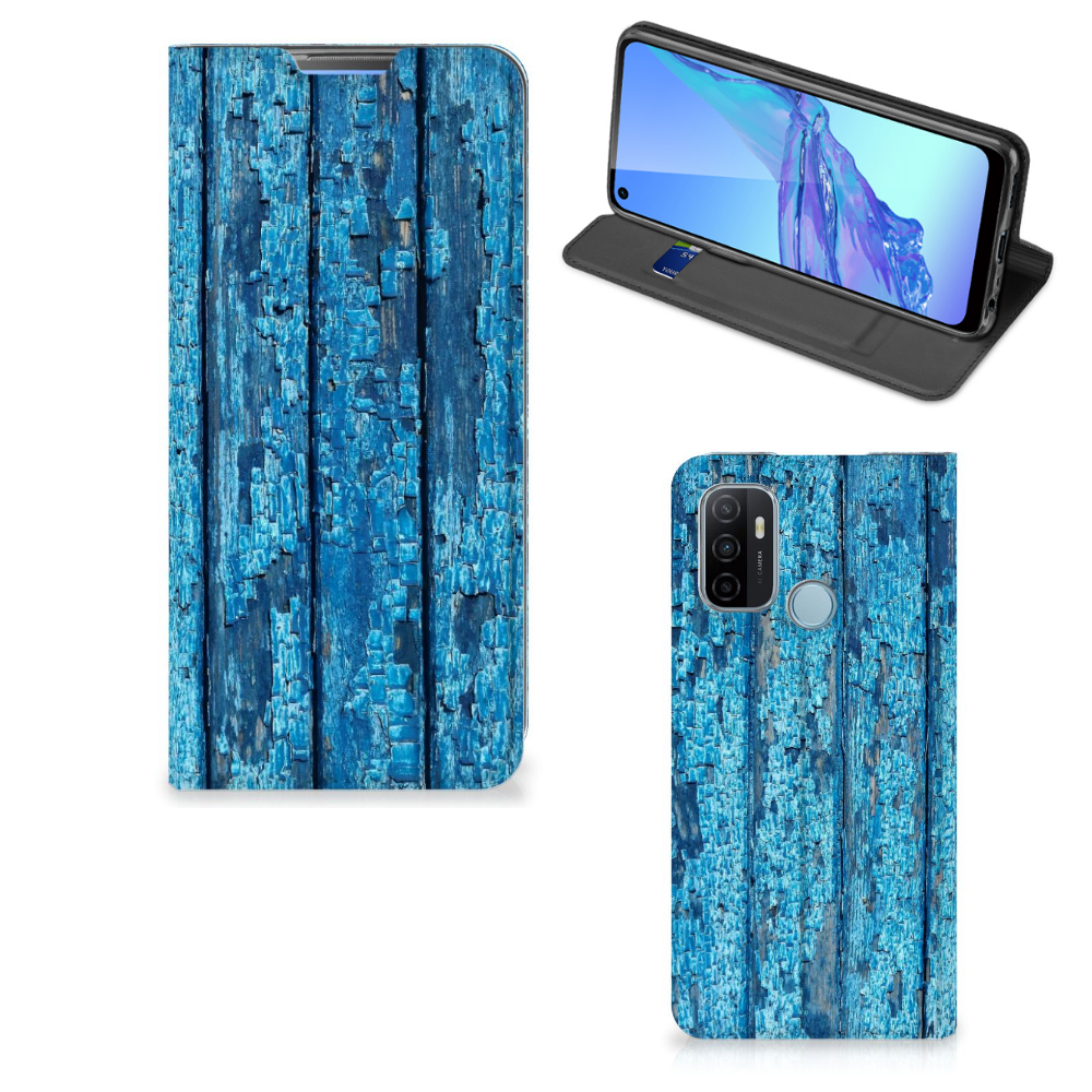 OPPO A53 | A53s Book Wallet Case Wood Blue - B2C Telecom