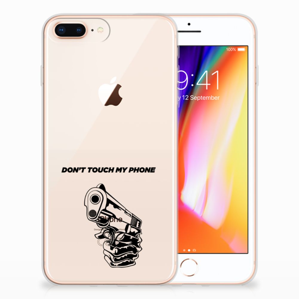 Apple iPhone 7 Plus | 8 Plus Silicone-hoesje Gun Don't Touch My Phone