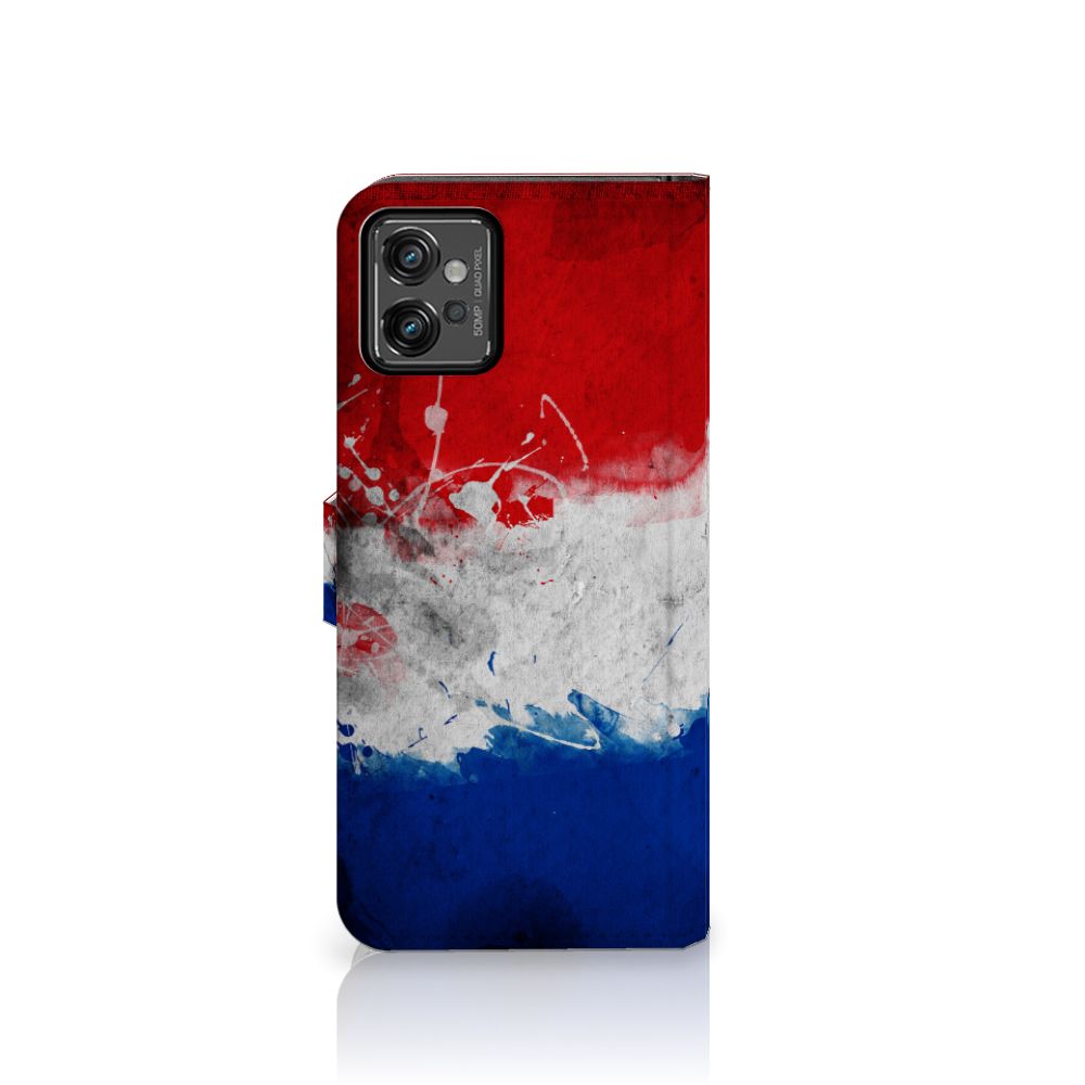 Motorola Moto G32 Bookstyle Case Nederland met artistieke Nederlandse vlag design