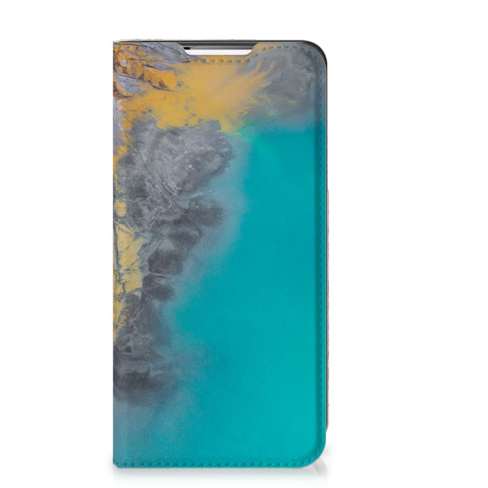 Samsung Galaxy S22 Standcase Marble Blue Gold - B2C Telecom