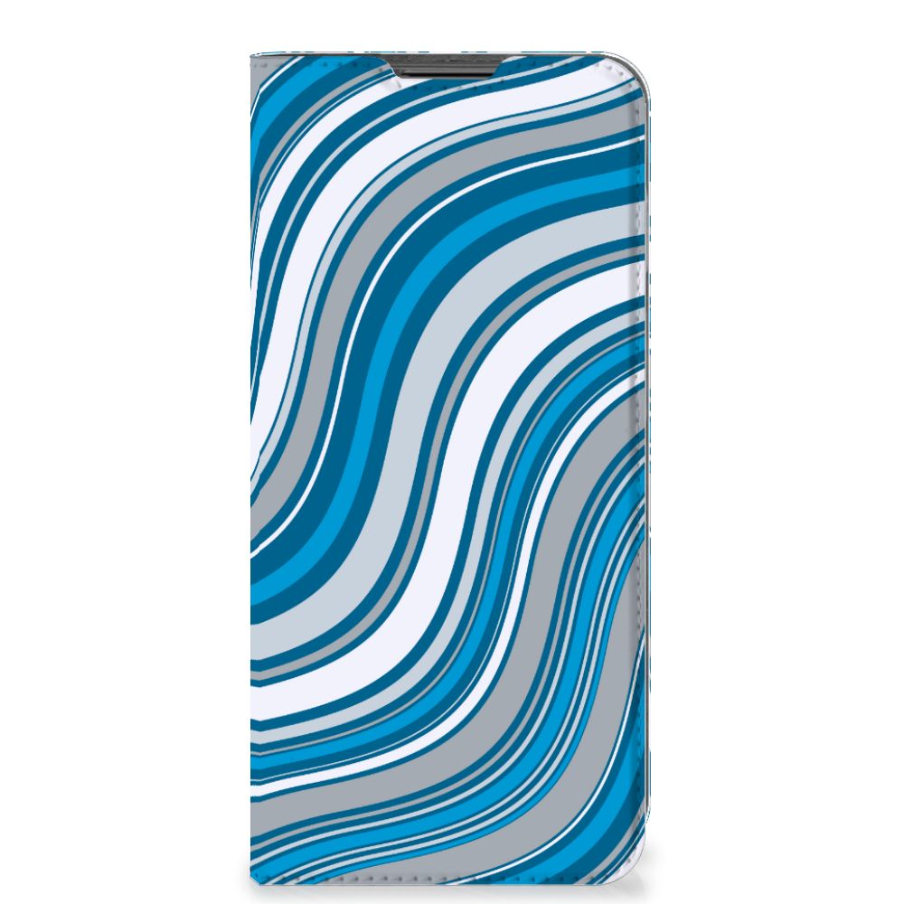 Motorola Moto G22 Hoesje met Magneet Waves Blue - B2C Telecom