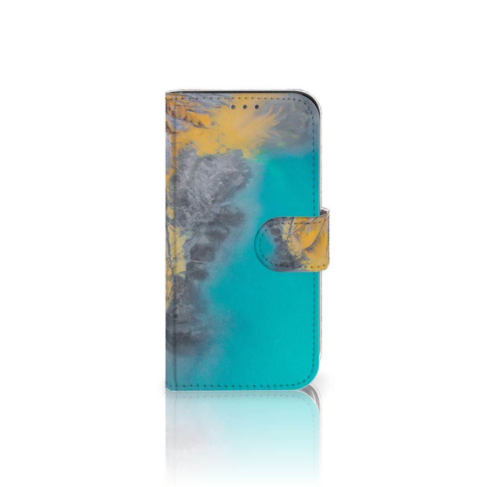 Apple iPhone 12 Mini Bookcase Marble Blue Gold