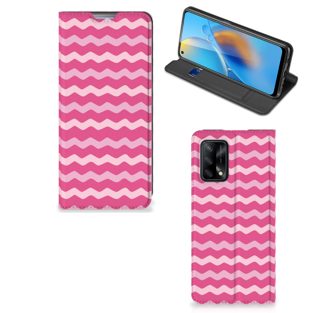 OPPO A74 4G Hoesje met Magneet Waves Pink - B2C Telecom